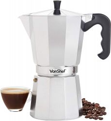 ibric-pentru-cafea-espresso-italiana-vonshef-1000144-12-cupe-cafea-moka-5534-1 Ibric Cafea Espresso Italiana VonShef 600 ml Aluminiu Termoizolant - imagine 1