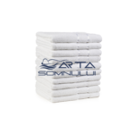 Set 12 Prosoape Bumbac Pakistani 50x90cm Alb Optic Ieftine 400g/mp pentru Hoteluri - imagine 3