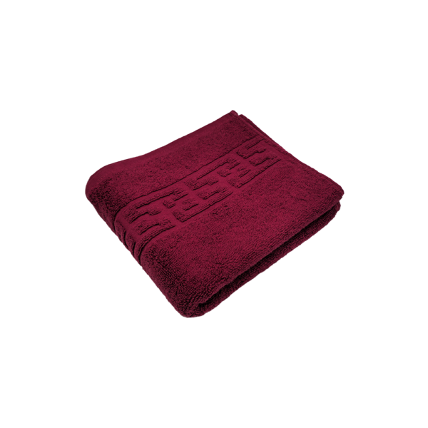 Prosop Bumbac 50x90cm Greek Border Burgundy 500g/mp - Lux și Confort pentru Baie