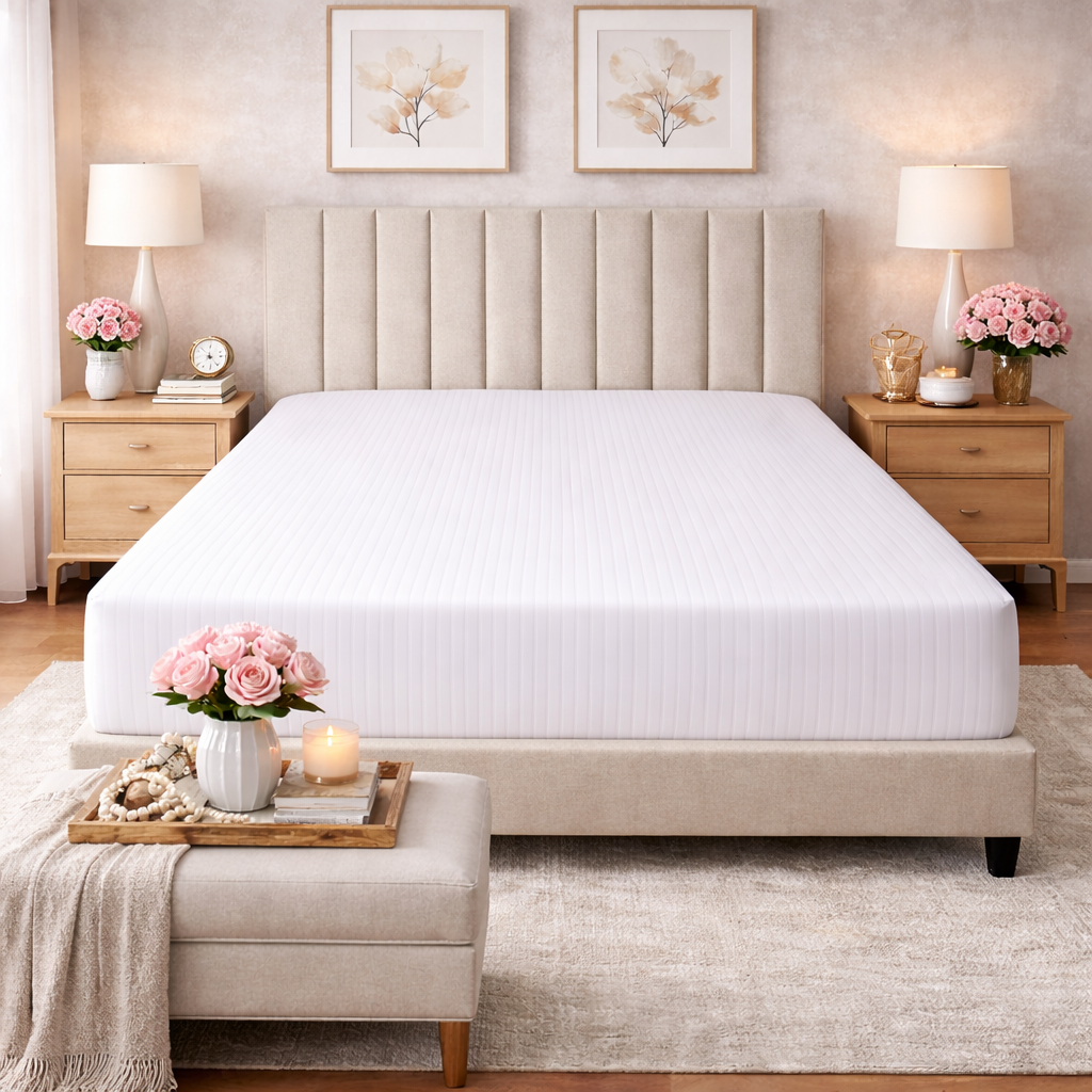 Cearceaf elastic 180x200cm Damasc Bumbac pentru confort și eleganță în HoReCa