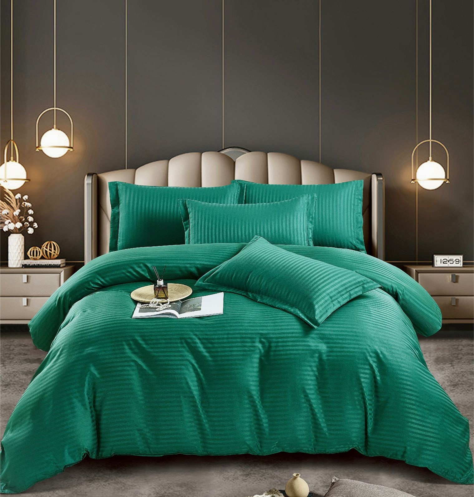 IMG-20230530-WA0005-1 Lenjerie king size Damasc Finet 6 piese Verde - Confort și Eleganță pentru Dormitor - imagine 1