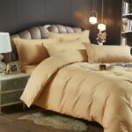 Lenjerie single Damasc Finet 4 piese Cappuccino - confort și eleganță pentru dormitor - imagine 3