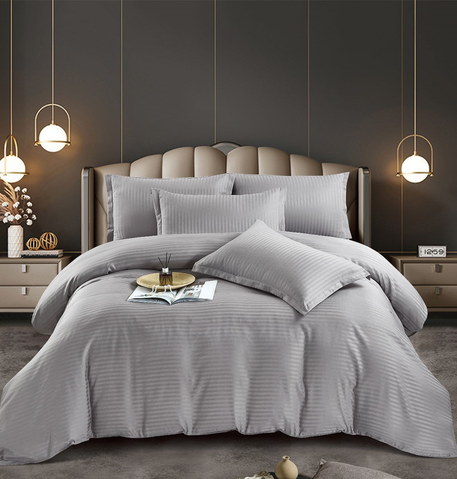 IMG-20230530-WA0025-1 Lenjerie king size Damasc Finet 6 piese Gri - Confort și Eleganță în Dormitor - imagine 1