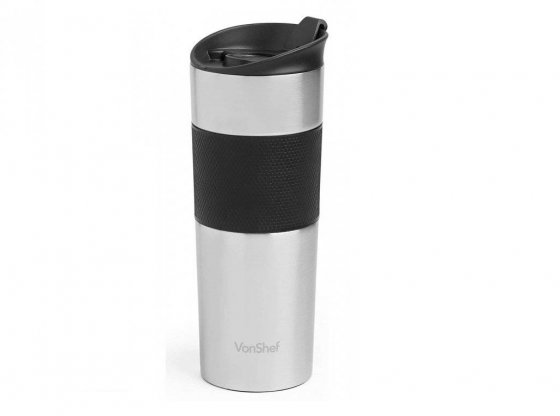 cana-de-calatorie-vonshef-1000272-capacitate-400ml-capac-etans-culoare-gri-5994-1 Cana de călătorie VonShef 1000272, 400ml, capac etanș, gri - eleganță și funcționalitate pentru băuturi la drum - imagine 1