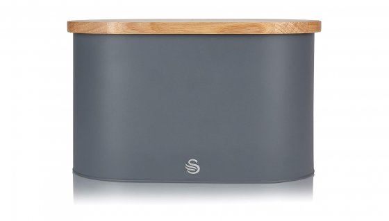 cutie-depozitare-paine-swan-nordic-swka17512gryn-material-otel-carbon-cu-tocator-din-bambus-inlcus-6090-1 Cutie Depozitare Paine Swan Nordic SWKA17512GRYN cu Tocator din Bambus, Design Retro din Otel Carbon - imagine 1