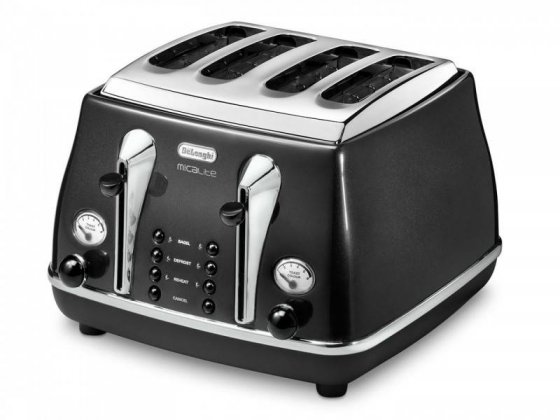 prajitor-paine-delonghi-cto4003bk-icona-4-fante-2000w-93-1 Prajitor paine DeLonghi Micalite CTOM4003BK 4 fante 2000W design elegant ICONA - imagine 1