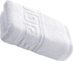 Set 4 Prosoape Hoteliere Bumbac Pakistani 50x90cm Alb Optic 550g/mp cu Greek Border - imagine 3