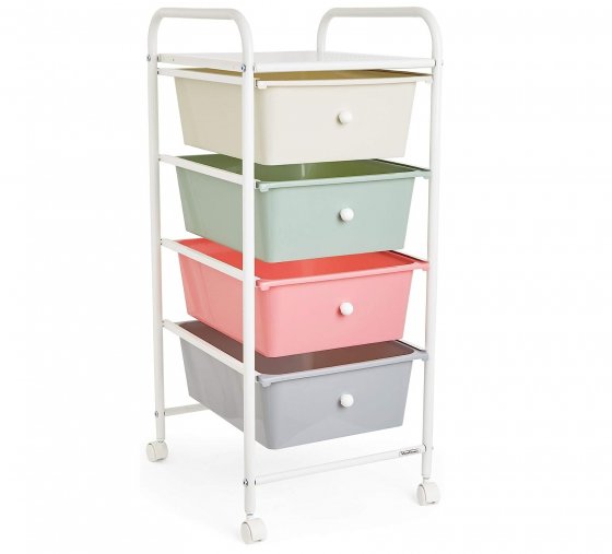 raft-pentru-depozitare-cu-4-sertare-pe-roti-vonhaus-3000240-culori-pastel-h76cm-capacitate-sertar-10l-7195-1 Raft pentru depozitare cu 4 sertare pe roti VonHaus pastel H76cm, capacitate 10L - imagine 1