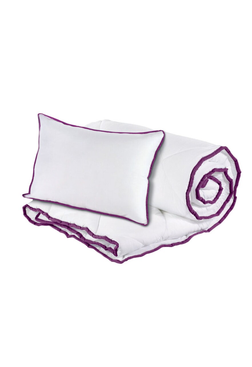 Set Alcam perna microfibra 50x70 cm si pilota matlasata 140x200 cm
