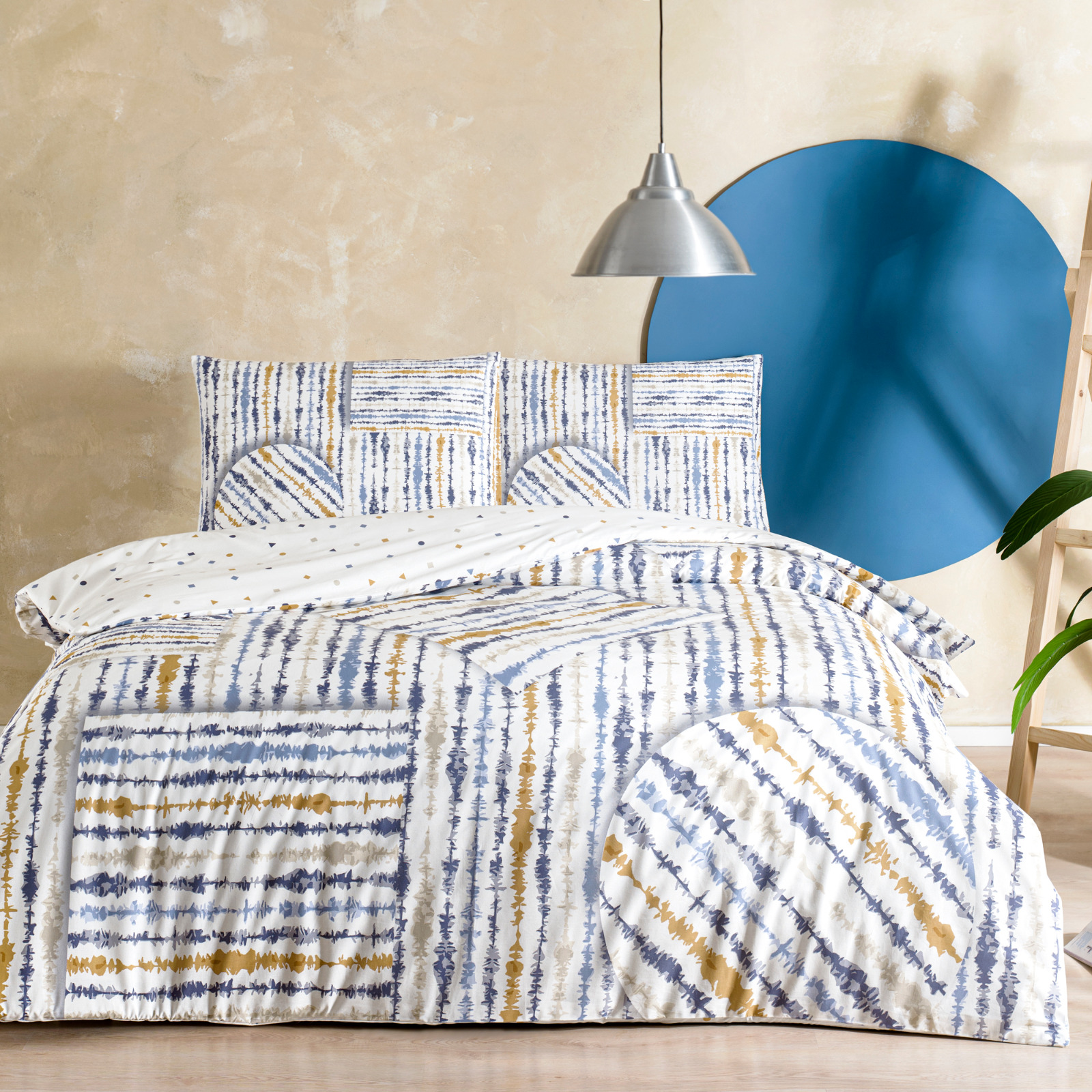 LENJERIE-BUMBAC-COSMO-CU-ELASTIC-TAC Lenjerie de pat Cosmo TAC 100% bumbac Ranforce 160x200 cm design modern antisifonare - imagine 1