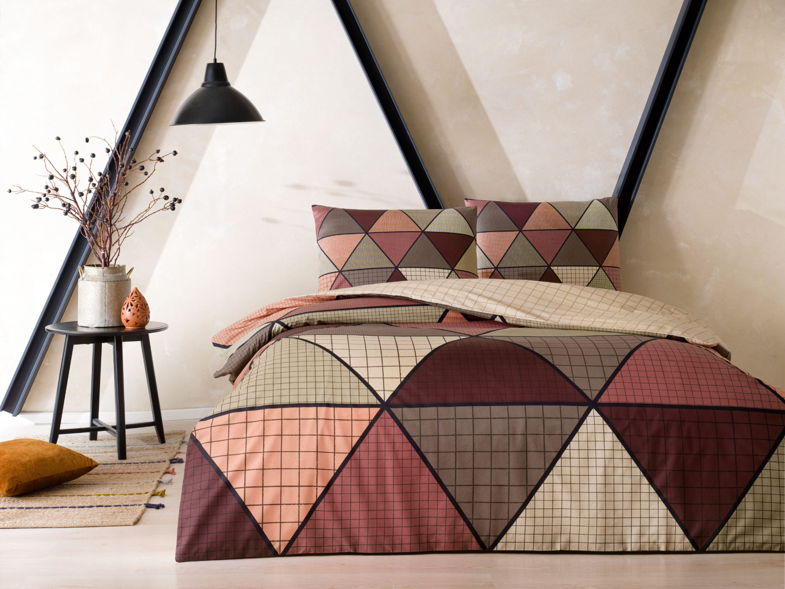 LENJERIE-BUMBAC-DELTA-CU-ELASTIC-TAC Lenjerie de pat Delta TAC cu elastic 100% bumbac Ranforce 160x200 cm design modern antisifonare - imagine 1