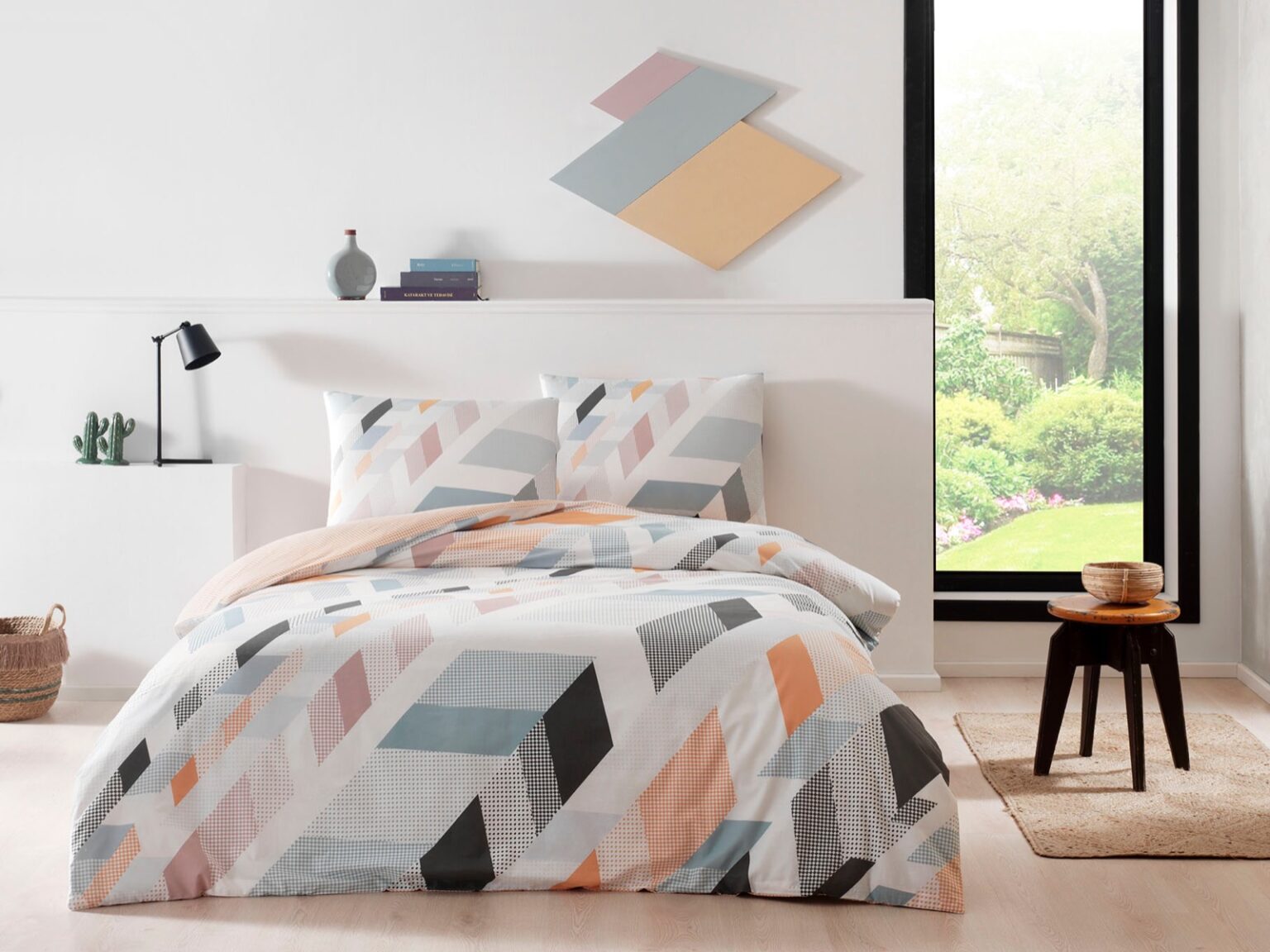 LENJERIE-BUMBAC-DENVER-CU-ELASTIC-TAC Lenjerie de pat Denver TAC cu elastic din bumbac Ranforce 160x200 cm, design modern, tratată antisifonare - imagine 1