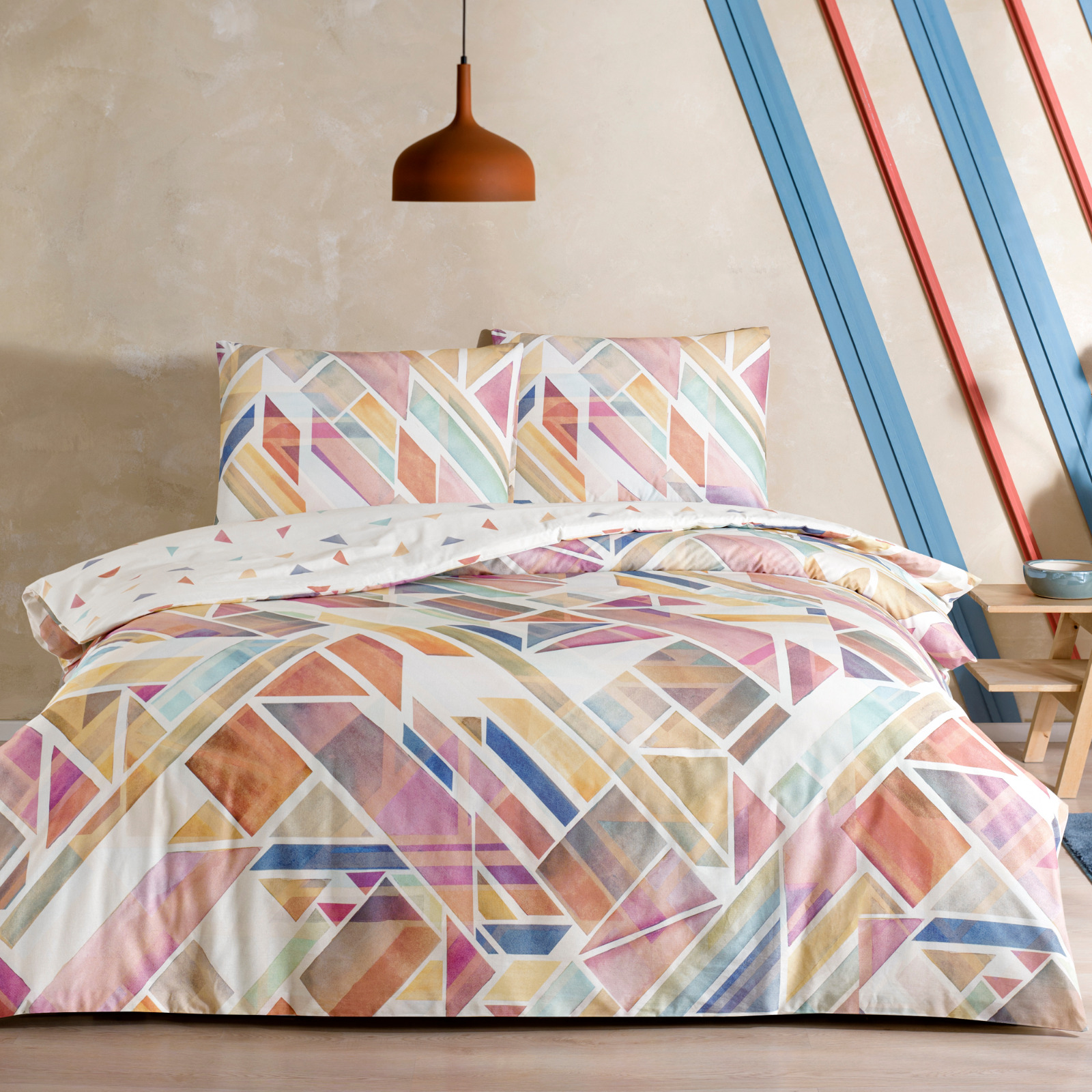 LENJERIE-BUMBAC-FRESH-CU-ELASTIC-TAC Lenjerie de pat Fresh TAC cu elastic Bumbac Ranforce 200x220 cm Design modern Antisifonare Culori vii - imagine 1