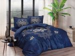Lenjerie de pat Florian albastru 100% bumbac satin 200x220 cm TAC DELUXE