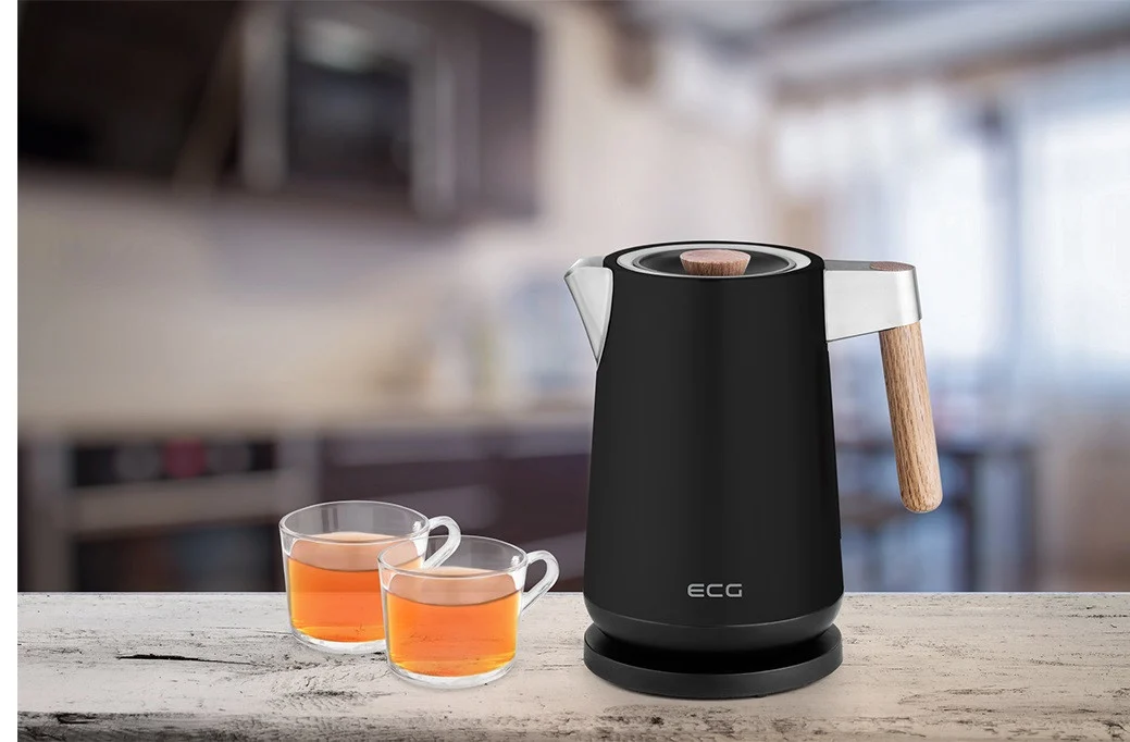 Fierbător Electric ECG RK 1768 Strix Timber Black 1.7L - Eleganță și Performanță în Bucătărie