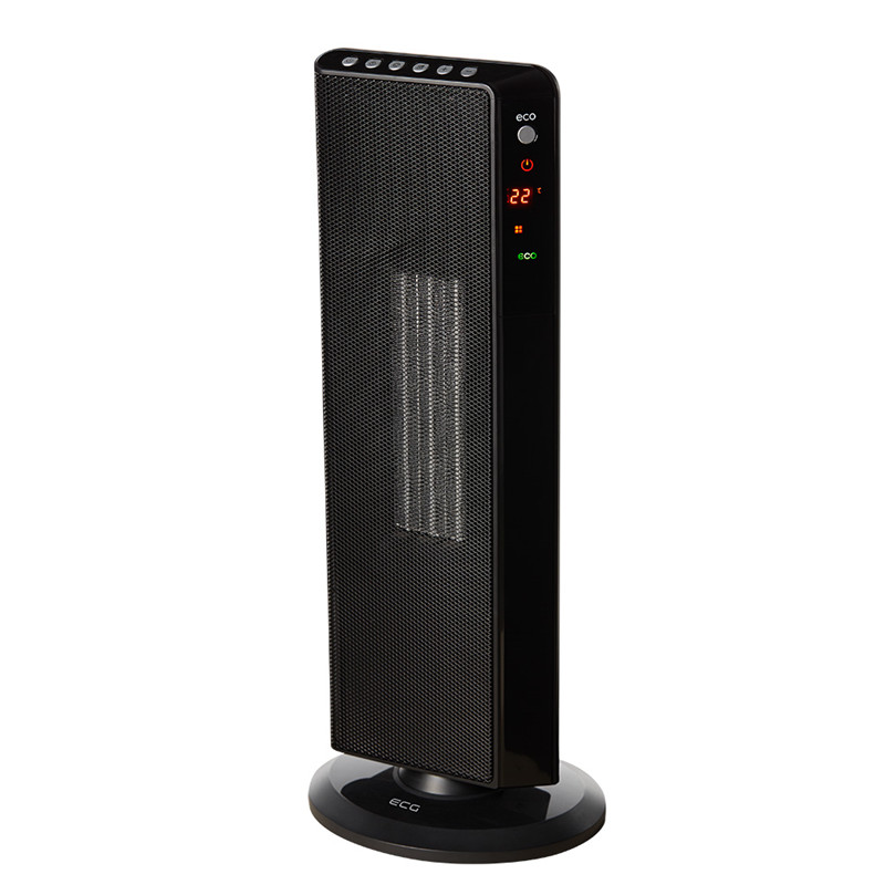 Aeroterma ceramica turn ECG KT 200 DT black Aeroterma ceramică ECG KT 200 DT black 1200/2000 W cu mod ECO, telecomandă și protecție la supraincălzire - imagine 1