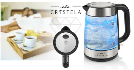 Cana Fierbător Sticlă ETA Crystela 6153 1,7L 2200W Design Elegant și Siguranță