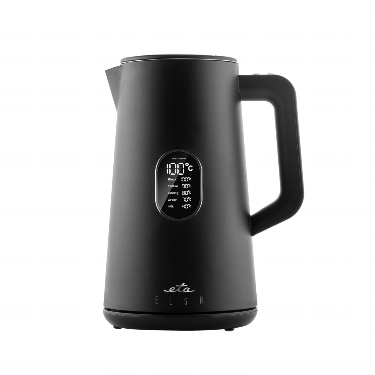 Cana fierbator ETA Elsa 5597 90000 negru Cana fierbător ETA Elsa 5597 90000, 1.5L, 1800W, otel inoxidabil, temperatura reglabilă 40-100°C, design cu pereți dubli, negru - imagine 1