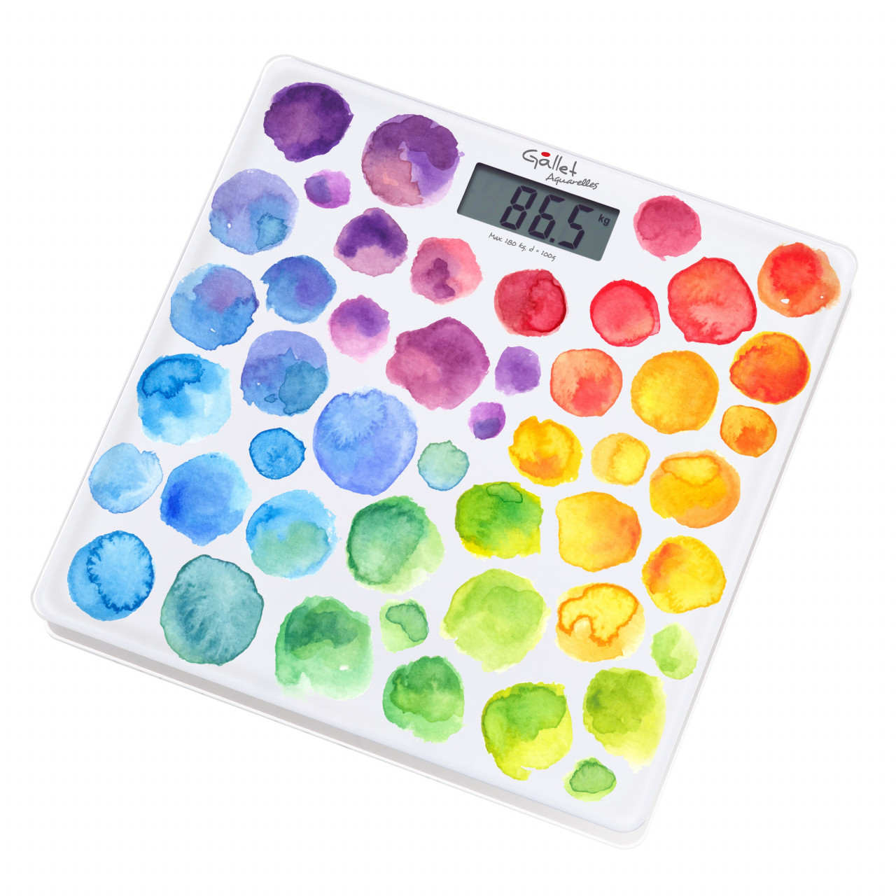 Cantar de persoane GALLET AQUARELLES PEP954 Cantar de persoane GALLET AQUARELLES PEP954 - Design modern si precizie 180kg - imagine 1