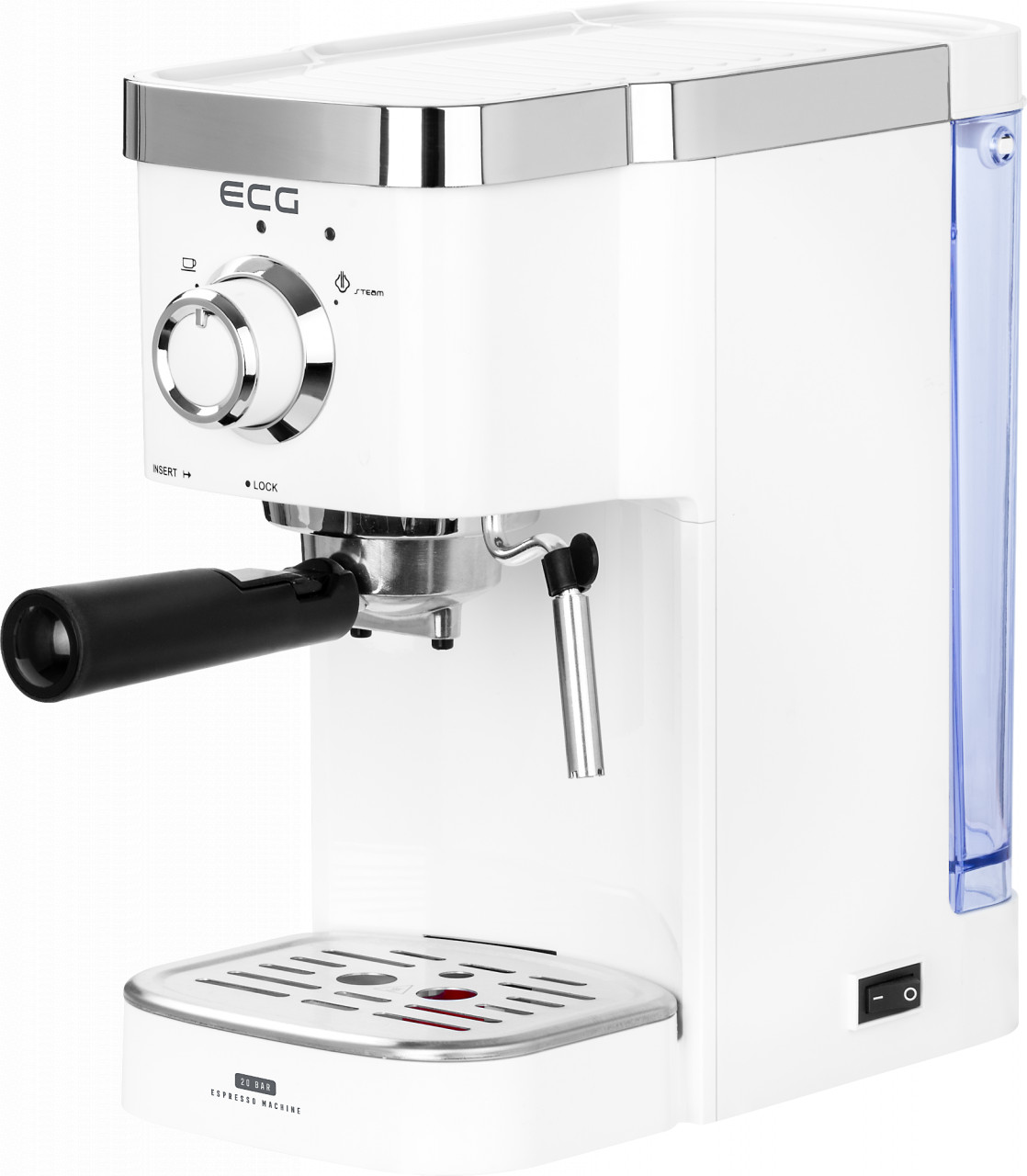 Espressor manual ECG ESP 20301 Alb Espressor manual ECG ESP 20301 Alb 1450W 20 bar cu dispozitiv de spumare pentru cappuccino și latte macchiato - imagine 1