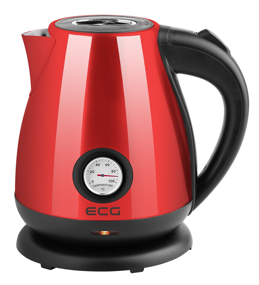 Fierbator electric ECG RK 1705 Metallico Rosso Fierbător Electric ECG RK 1705 Metallico Rosso 1.7L 2200W cu Protecție Supraincălzire și Indicator Temperatură - imagine 1