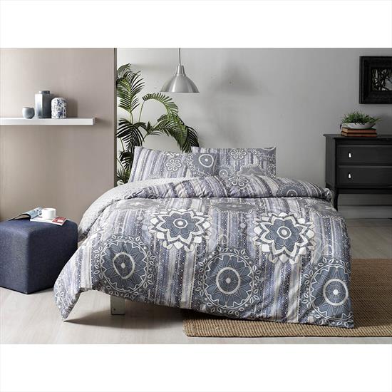 lenjerie-bumbac-ranforce-abel-albastru-tac Lenjerie de pat Abel albastru 200x220 cm Bumbac Ranforce TAC - imagine 1