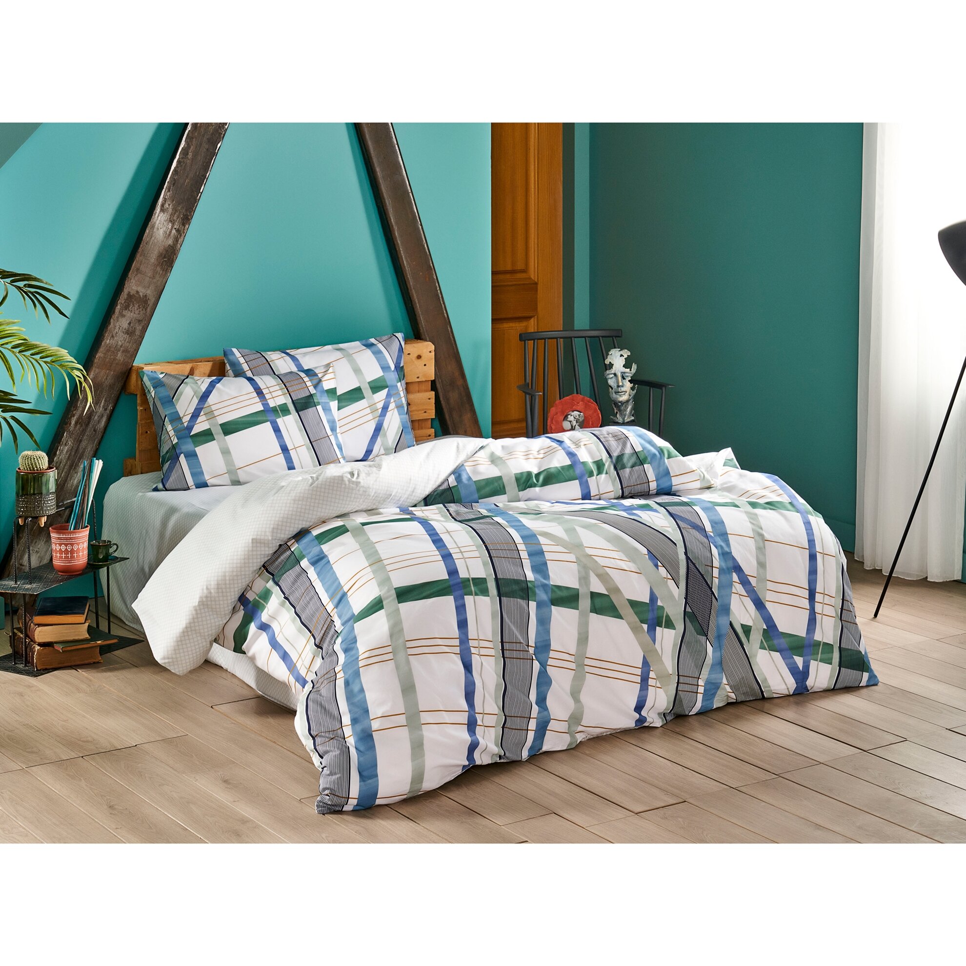 lenjerie-bumbac-ranforce-fisher-tac Lenjerie de pat Fisher TAC cu elastic Bumbac Ranforce 160x200 cm Design modern Antisifonare - imagine 1