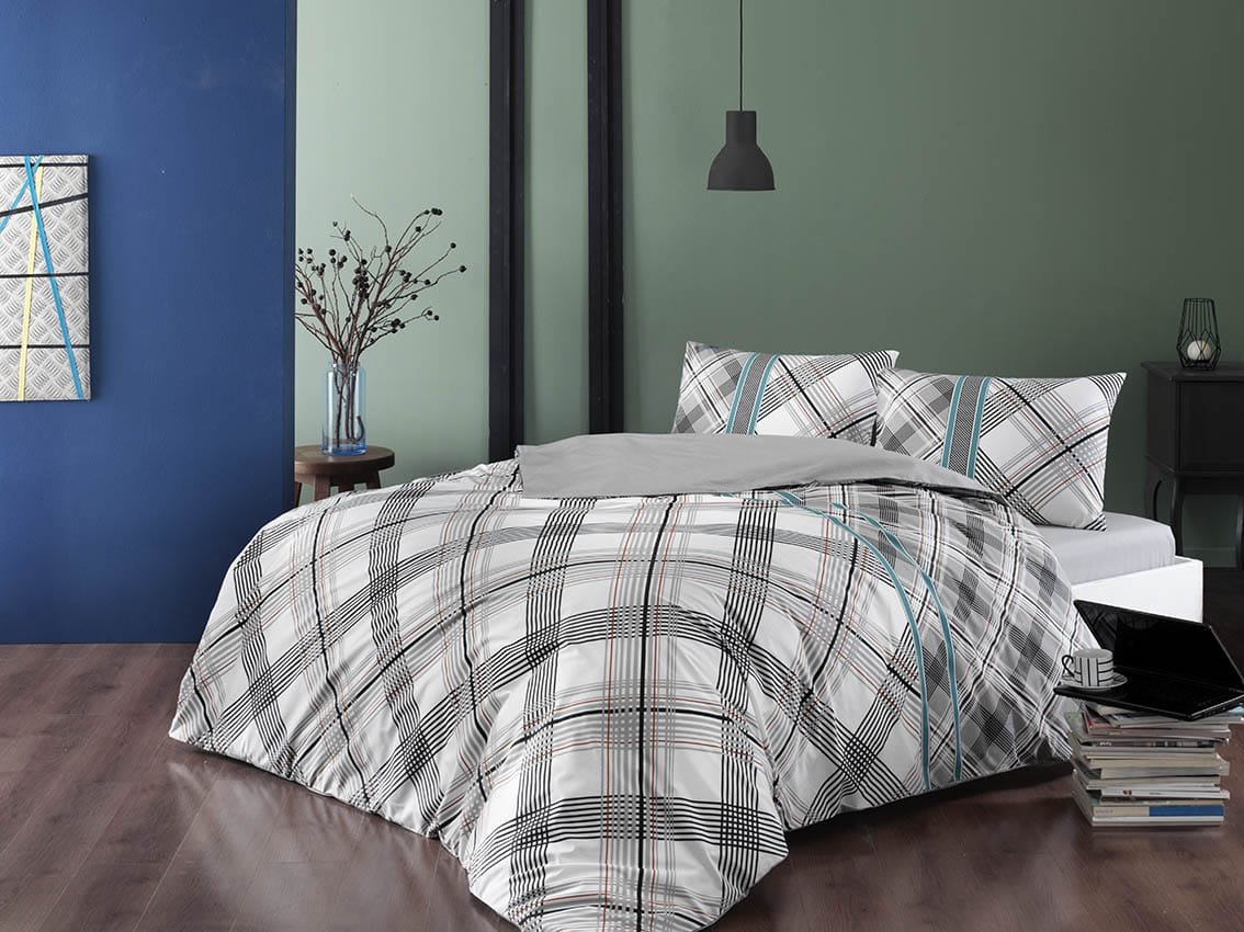 lenjerie-bumbac-ranforce-floyd-gri-tac Lenjerie de pat Floyd gri 200x220 cm bumbac Ranforce premium TAC antisimfonare - imagine 1
