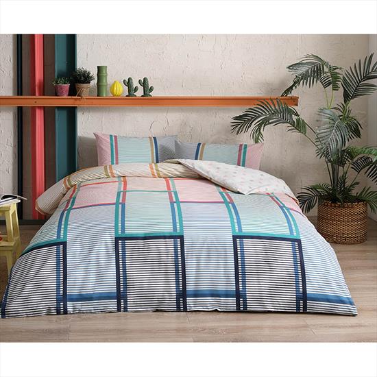 lenjerie-bumbac-ranforce-santana-rosu-tac Lenjerie de pat Santana TAC cu elastic 160x200 cm Bumbac Ranforce Antisifonare Design Modern - imagine 1