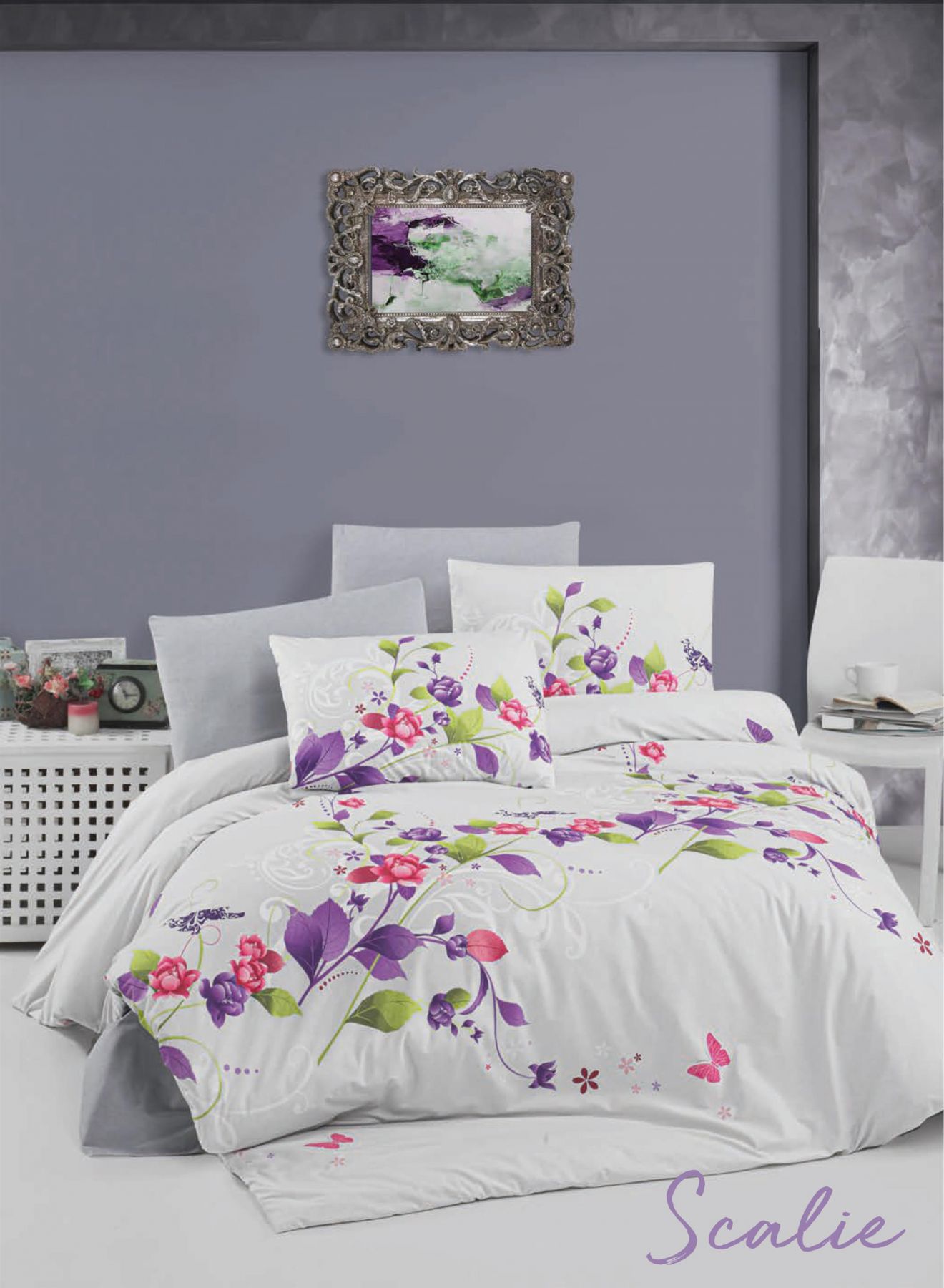 lenjerie-bumbac-ranforce-scalie-victoria Lenjerie de pat Scalie VICTORIA 200x220 cm Bumbac Ranforce Antisifonare Design Modern - imagine 1