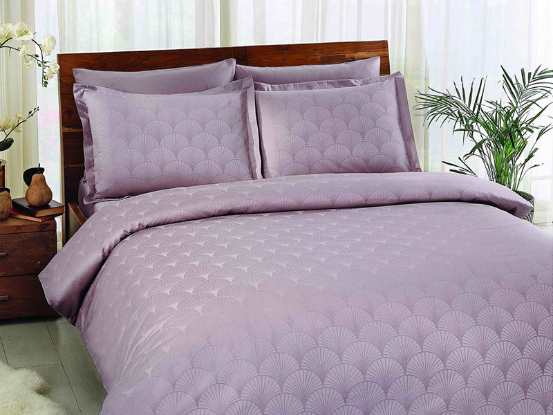 lenjerie-bumbac-satinat-cross-lila-deluxe-tac Lenjerie de pat Cross lila 240x260 cm din bumbac satinat DELUXE, antisifonare, design modern - imagine 1
