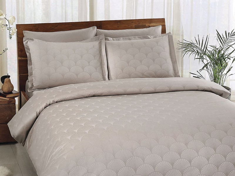 lenjerie-bumbac-satinat-cross-vizon-deluxe-tac Lenjerie de pat Cross vizon TAC Damasc dublu satinat Deluxe 100% bumbac natural 200x220 cm - imagine 1