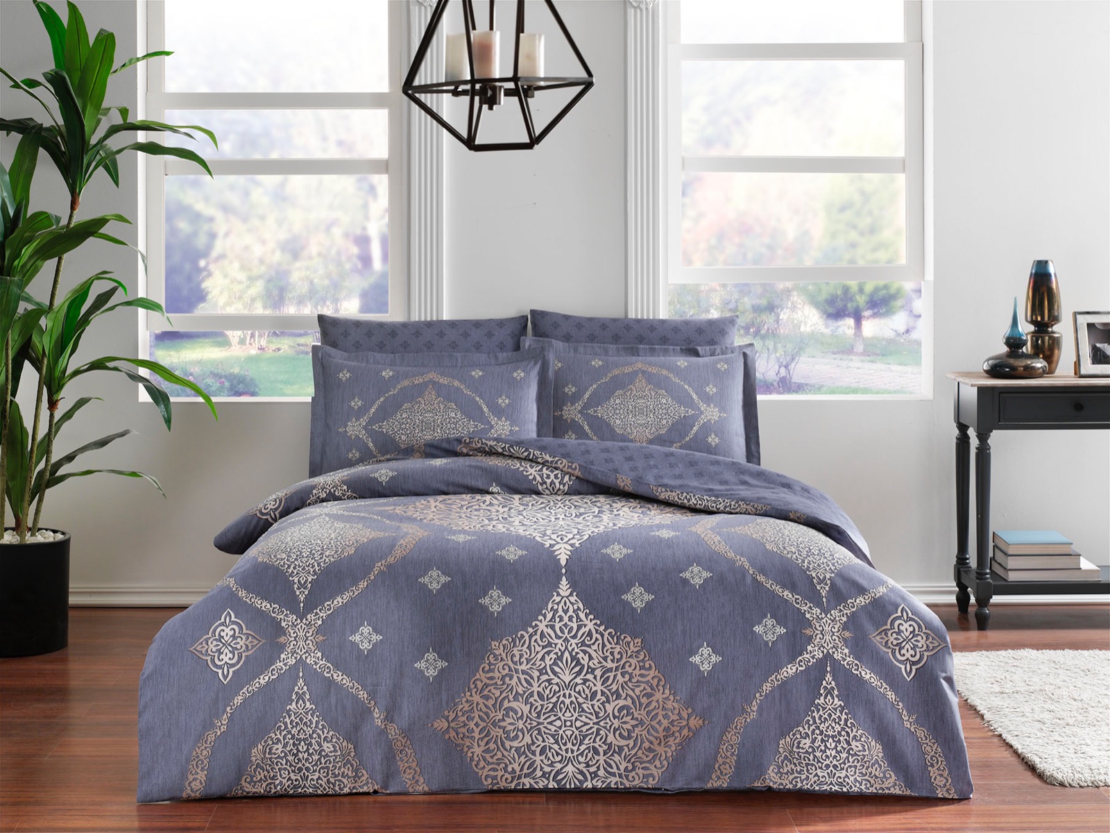 lenjerie-bumbac-satinat-deluxe-Aira-tac Lenjerie de pat Aira TAC bumbac dublu satinat DELUXE 200x220 cm design modern ambalaj cadou elegant - imagine 1