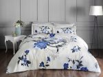 Lenjerie de pat Vella albastru 100% bumbac dublu satinat 200x220 cm TAC DELUXE