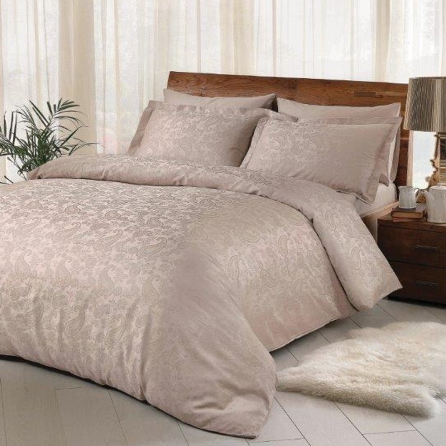 lenjerie-pat-damasc-tac-brinley-vizon Lenjerie de pat Brinley TAC Damasc dublu satinat 100% bumbac natural 240x260 cm cadou elegant - imagine 1