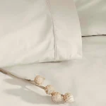 Lenjerie de pat ecru 200x220 cm bumbac ranforce TAC premium antisifonare - imagine 2