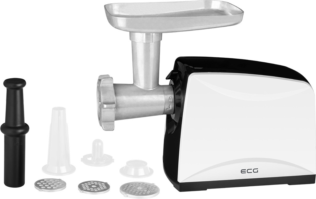 Masina de tocat carne ECG MG 2510 Power Masina de tocat carne ECG MG 2510 Power 1200 W cu accesorii pentru carnati, kebbe, ras legume si fructe, otel inoxidabil, 3 discuri de tocat, picioare antiderapante, 16.8 cm x 31 cm x 36.8 cm - imagine 1