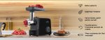 Masina electrica de tocat carne ETA Ambo III 5075, 2200W, 2.5 Kg/min, neagra, cu accesorii pentru carnati - imagine 2