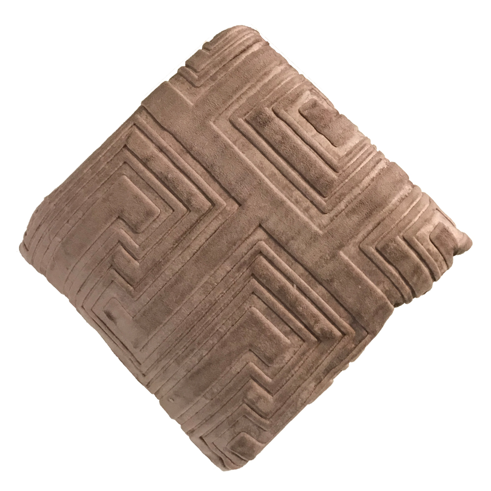 patura-cocolino-maro-geometric-180 Patura Embosata Cocolino Maro Geometric 200x220cm 100% Poliester pentru Dormitor - imagine 1