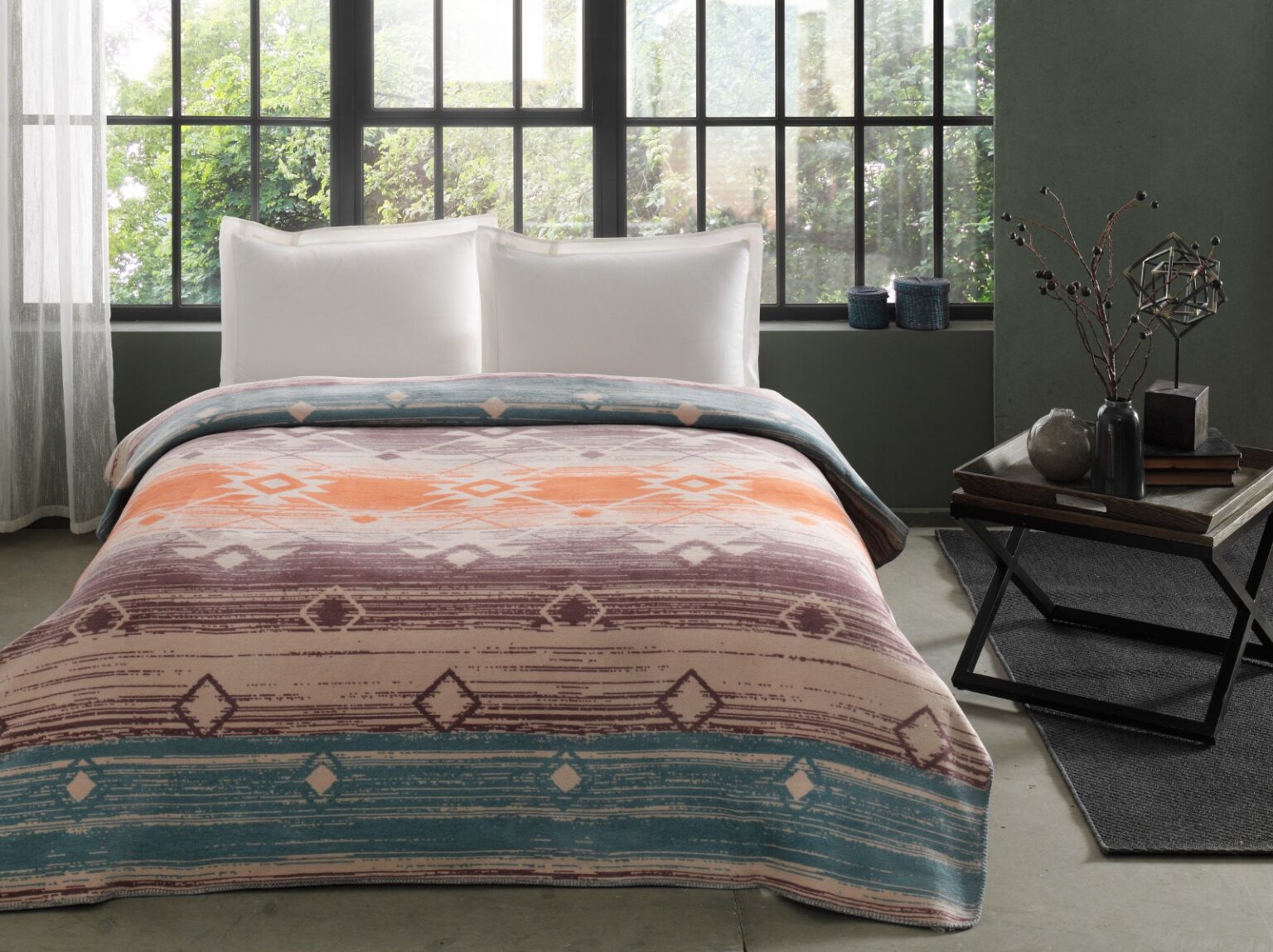 patura-tac-bumbac-dakota Patura pentru pat Dakota TAC 200 x 220 cm din bumbac si acril, rezistenta la sifonare, primavara-toamna, ambalaj elegant - imagine 1
