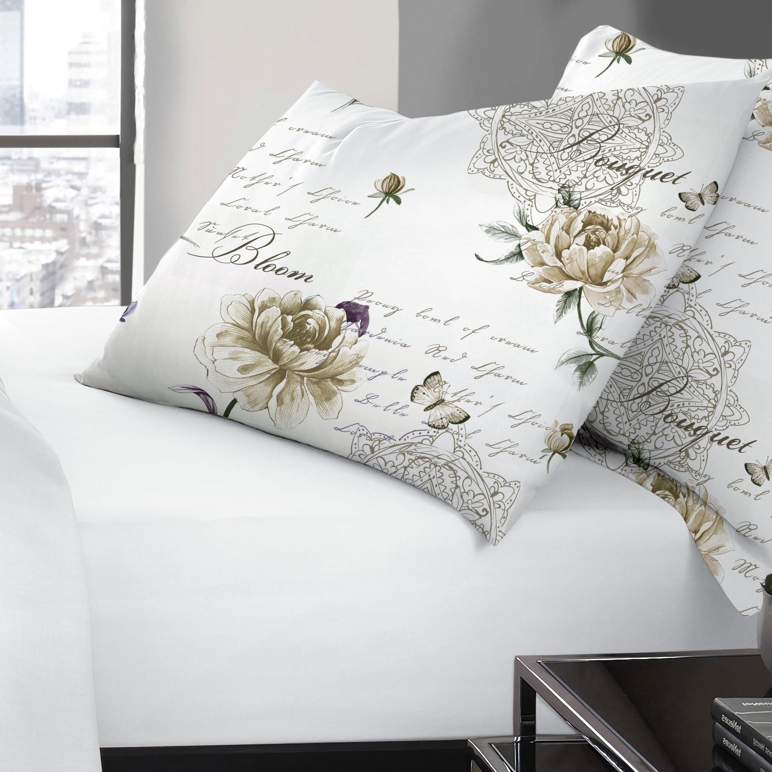 set-2-fete-perna-bumbac-pucioasa-floral-bej-scaled Fata perna 50x70cm Floral bej 100% bumbac DELUXE set 2 fete perna inchidere tip saculet - imagine 1