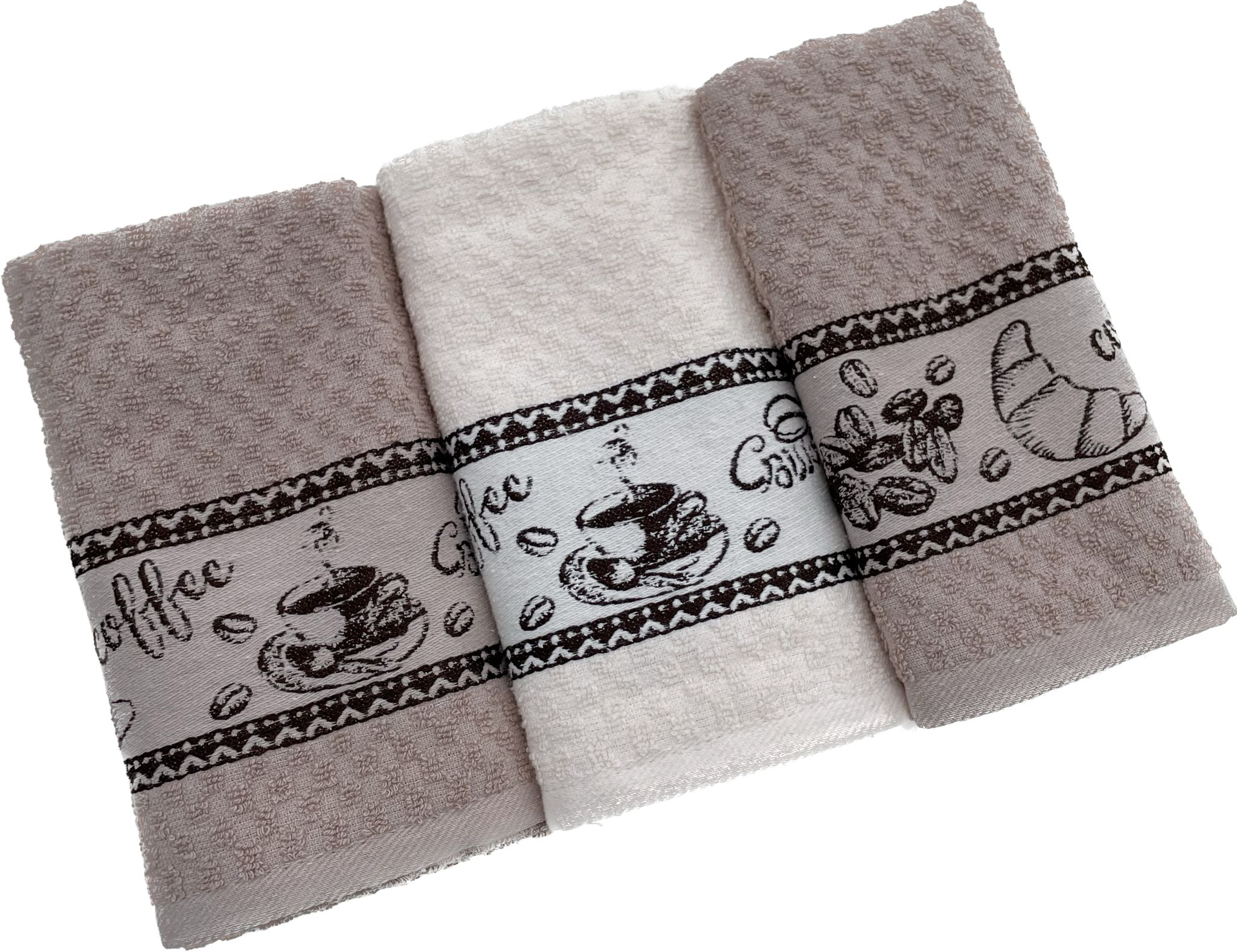 set-3-prosoape-bucatarie-coffe-S09-40-60-cm-bumbac Set 3 Prosoape Bucătărie Bumbac Natural 40x60cm Coffe S09 Ambalate Elegant - imagine 1