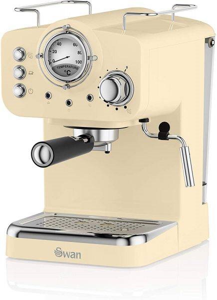 ES1 Espressor Retro Swan SK22110CN 15 Bari 1100W Cappuccino 1.2L 28.5x20x31.5cm Crema Culoare Albă - imagine 1