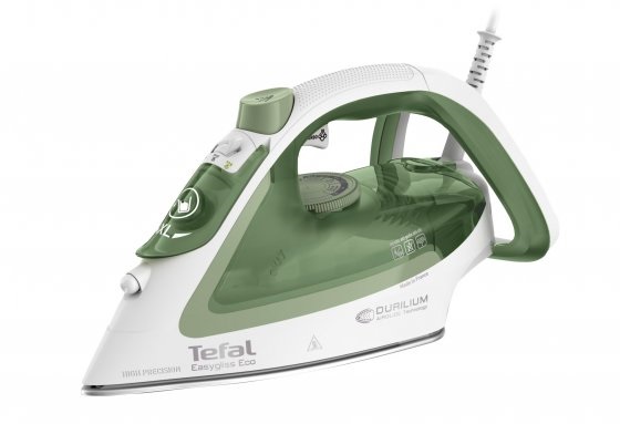 FIER 1 Fier de calcat cu abur Tefal Easygliss Eco FV5781 2800W verde si alb talpa Durilium Airglide antiaderenta jet de abur 260 g/min mod Eco - imagine 1