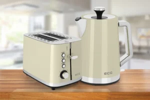 Prajitor de paine ECG ST 2766 Vintage Vanilla 925 W 2 felii 7 niveluri de rumenire crem otel inoxidabil