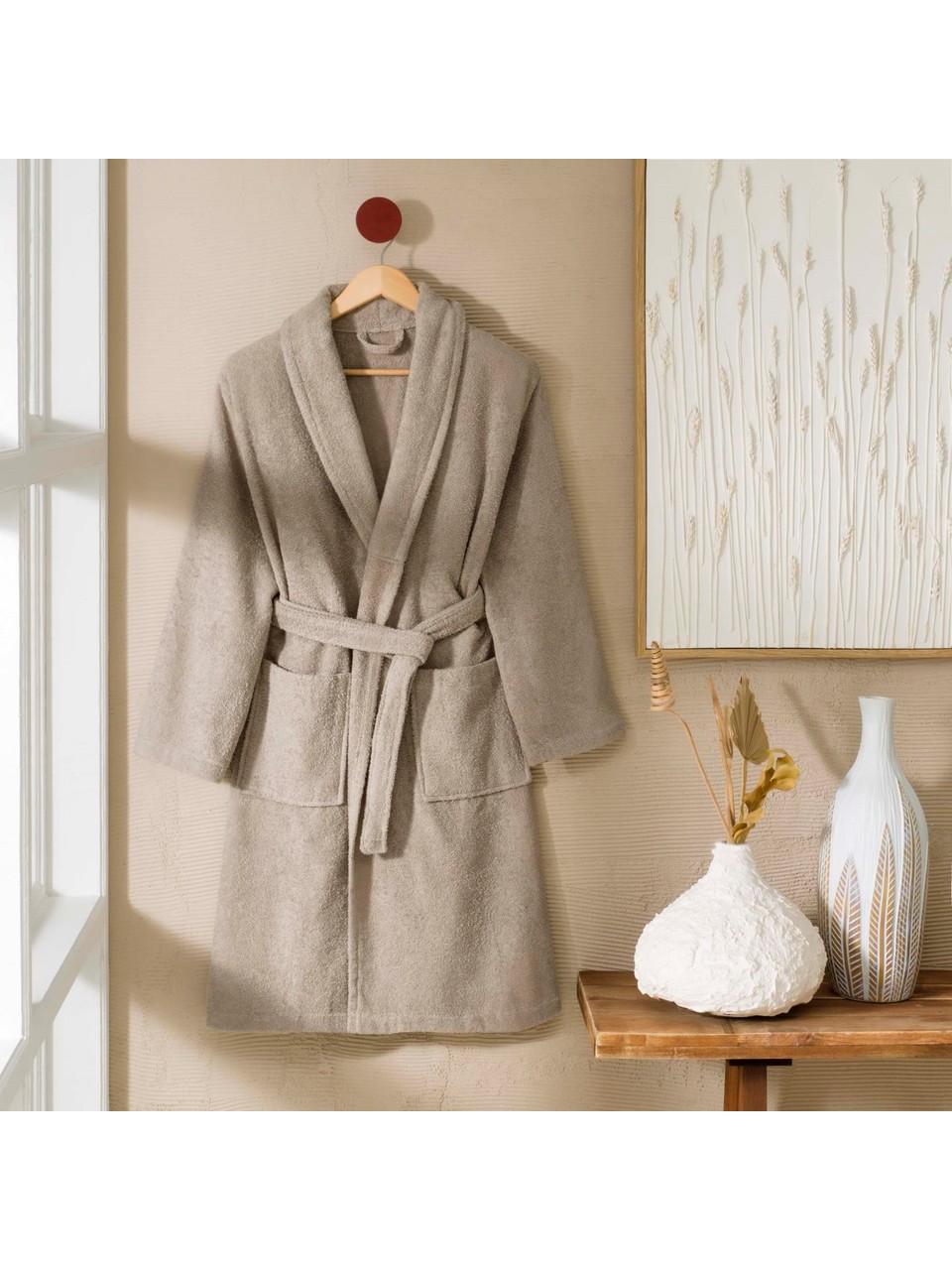 halat-baie-din-bumbac-salyako-kum-tac Halat de baie din bumbac natural Salyako kum TAC 100x120 cm, confort și eleganță pentru acasă - imagine 1