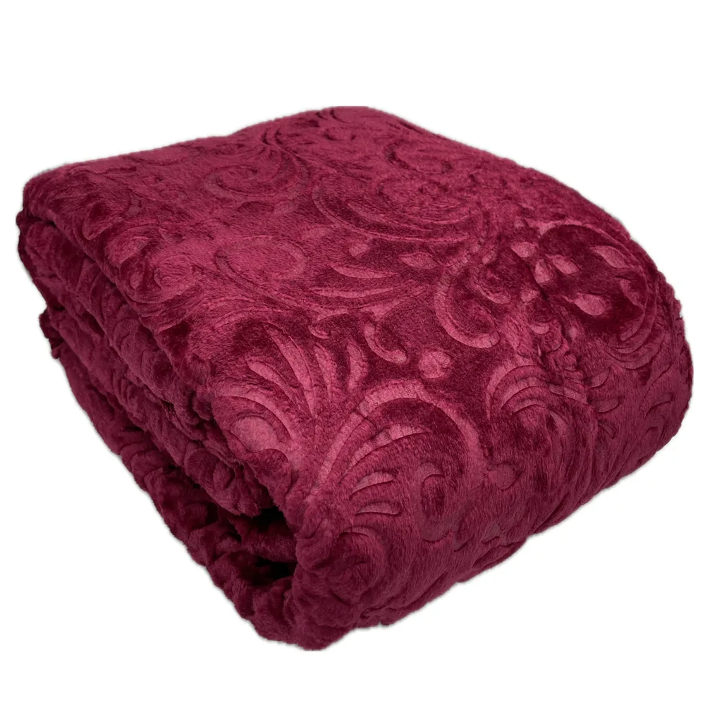 patura-cocolino-embosata-bordo-200-220-cm-jpg Pătură Embosată Cocolino Bordo 200x220 cm - Confort și Eleganță din Microfleece pentru Dormitor - imagine 1