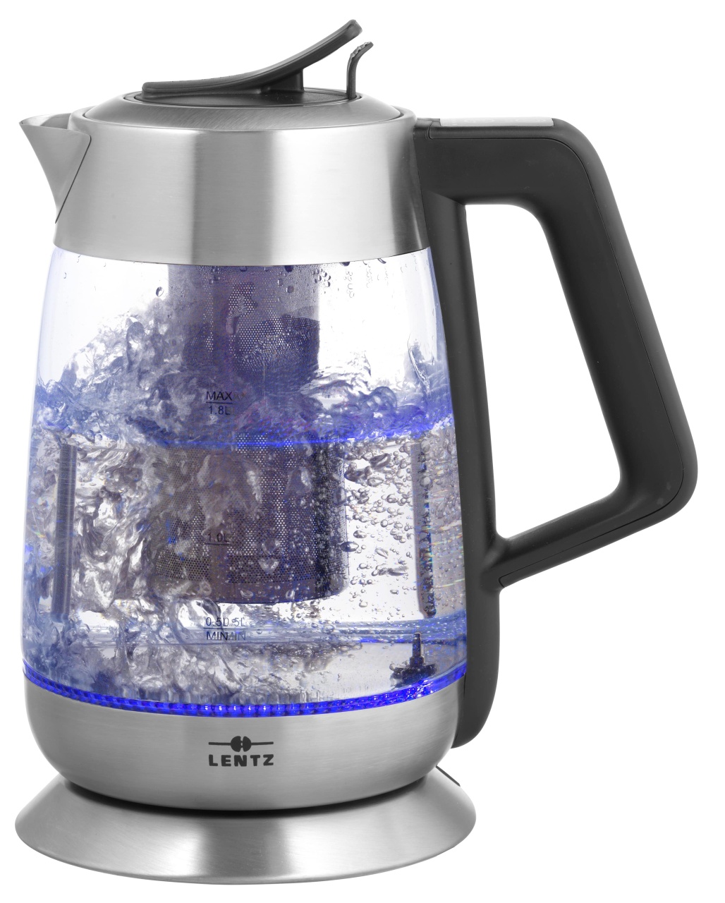 Fierbator electric cu infuzor LENTZ 74133 Fierbător electric LENTZ 74133 cu infuzor, 1.8L, 2200W, iluminare LED și 5 trepte de temperatură - imagine 1