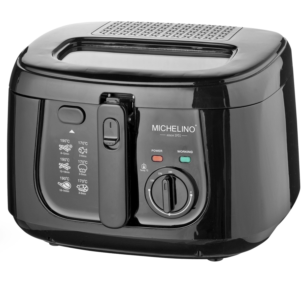 Friteuza cu ulei MICHELINO 74293 Friteuza cu ulei MICHELINO 74293, 2.5L, 1800W, termostat reglabil 150-190°C, negru - imagine 1