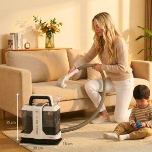 Aspirator cu Spălare Tapițerie Haeger Magic Clean 750W, Curățare Profundă Covor & Canapea, Injectie-Extractie, Auto, Compact